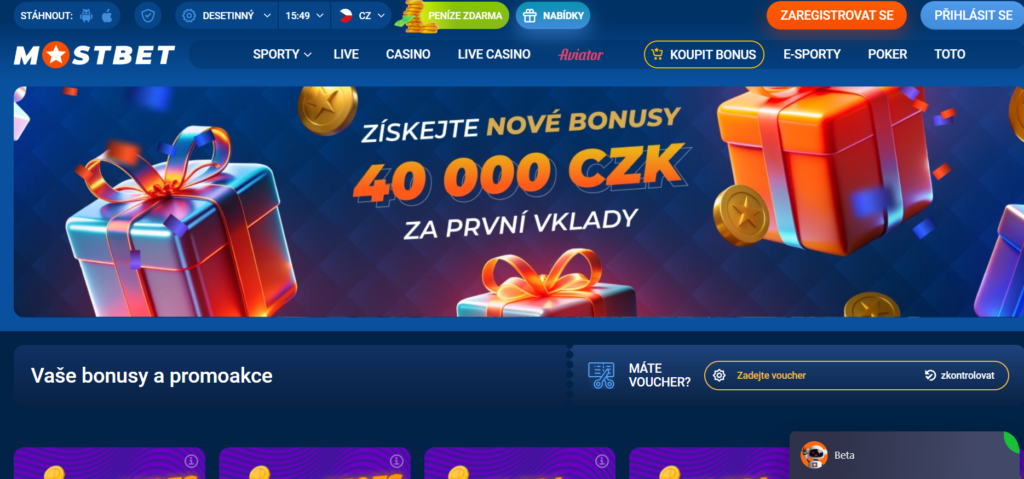 Bonusy a propagační akce v kasinu Mostbet